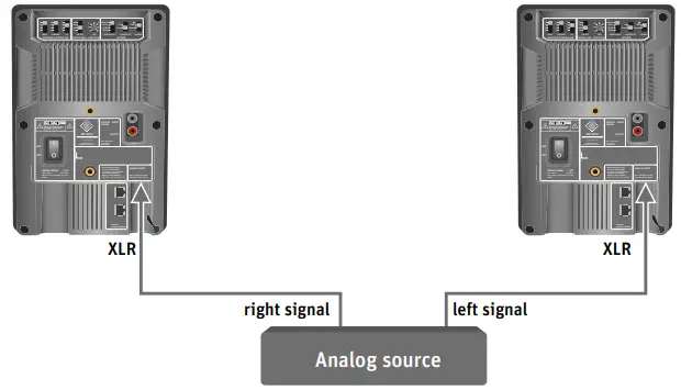 Connecting analog signals to the loudspeaker