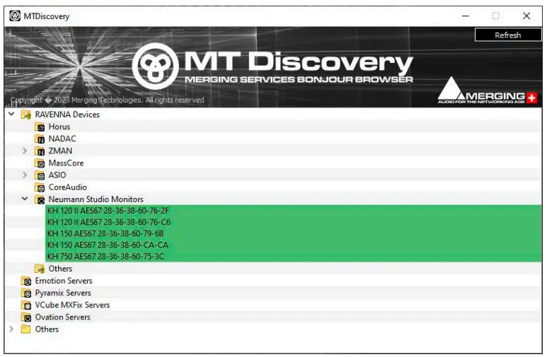 Configuring AES67 network and audio settings