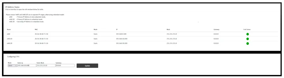 Configuring AES67 network and audio settings