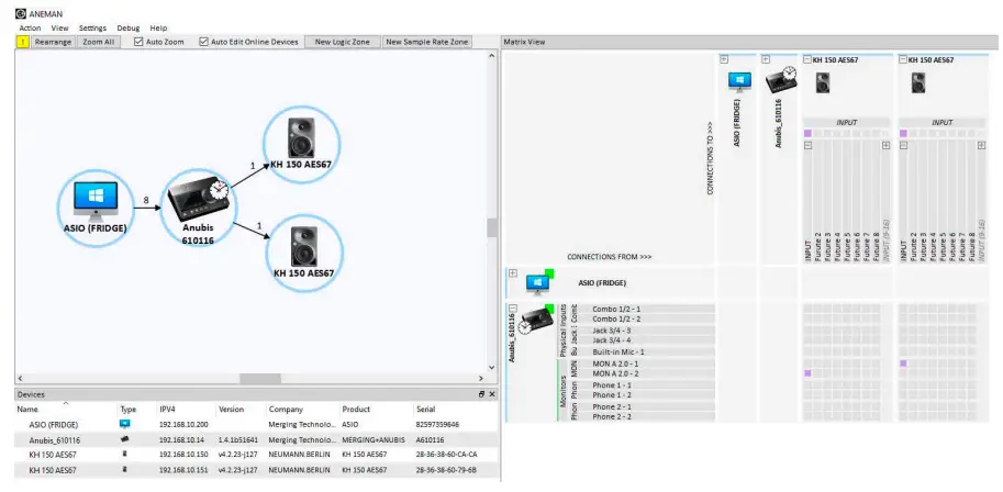 Configuring AES67 network and audio settings