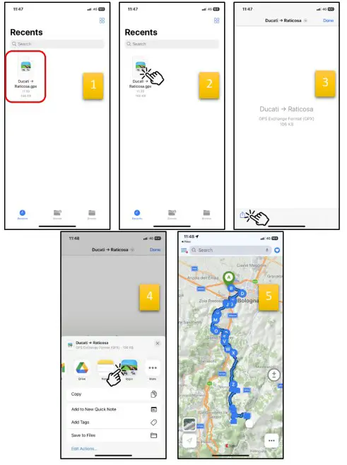 Sygic ImportExport GPX Navigation App - Import procedure 2