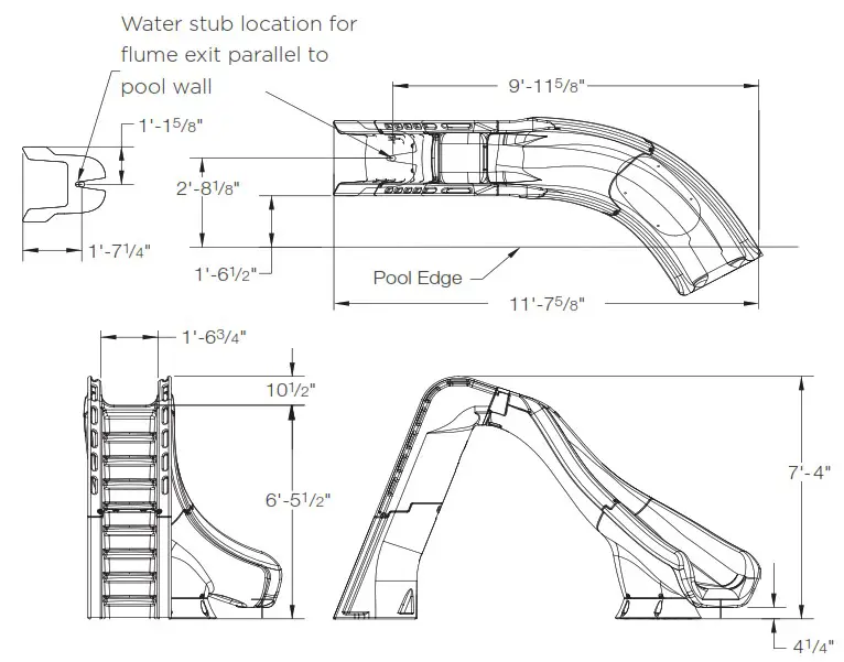 S R Smith GRS10-CR-55-C Garden Ride Pre Configured Custom Slides - parallel