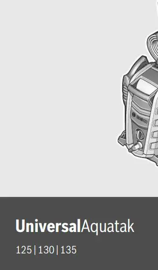 BOSCH 125 UniversalAquatak High Pressure Washer Instruction Manual