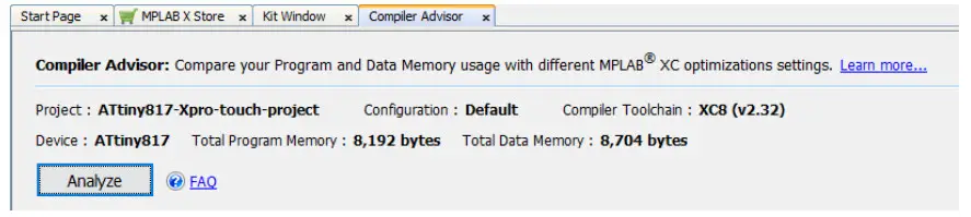MICROCHIP 50003215A Compiler Advisor in MPLAB X IDE - Compiler Advisor Example 1