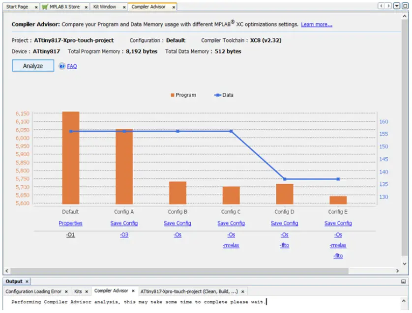 MICROCHIP 50003215A Compiler Advisor in MPLAB X IDE - Compiler Advisor Example