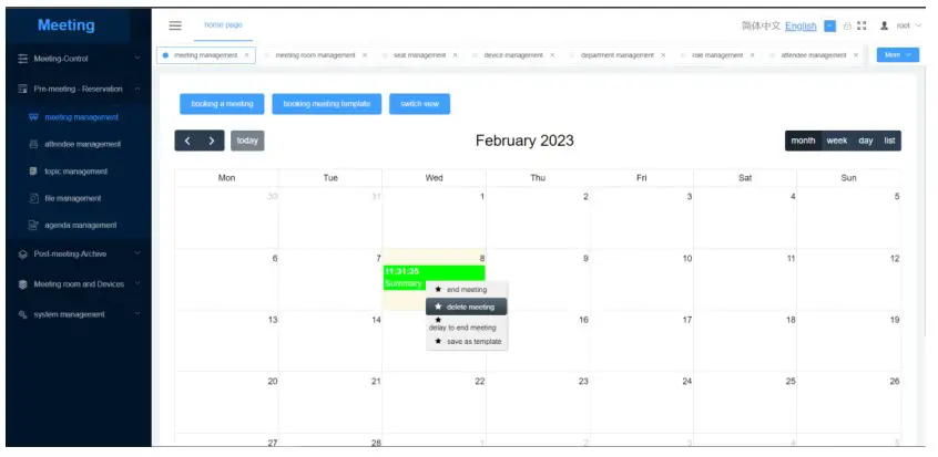 VISSONIC VIS-PMU-T Desktop Paperless System - Deleting a conference