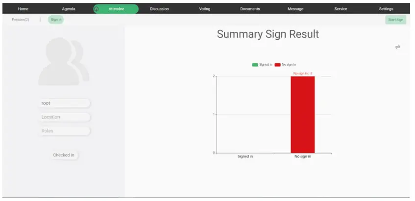 VISSONIC VIS-PMU-T Desktop Paperless System - User sign-in