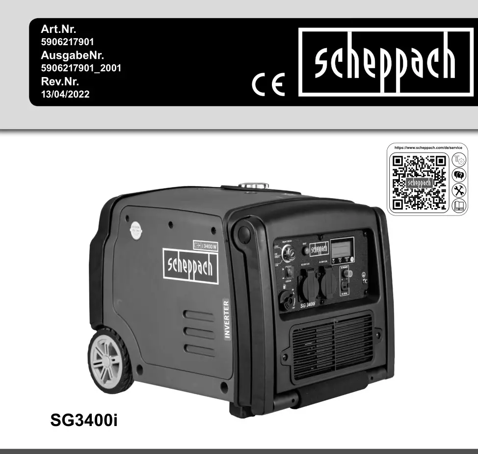 Scheppach SG3400i Inverter Generator Instruction Manual