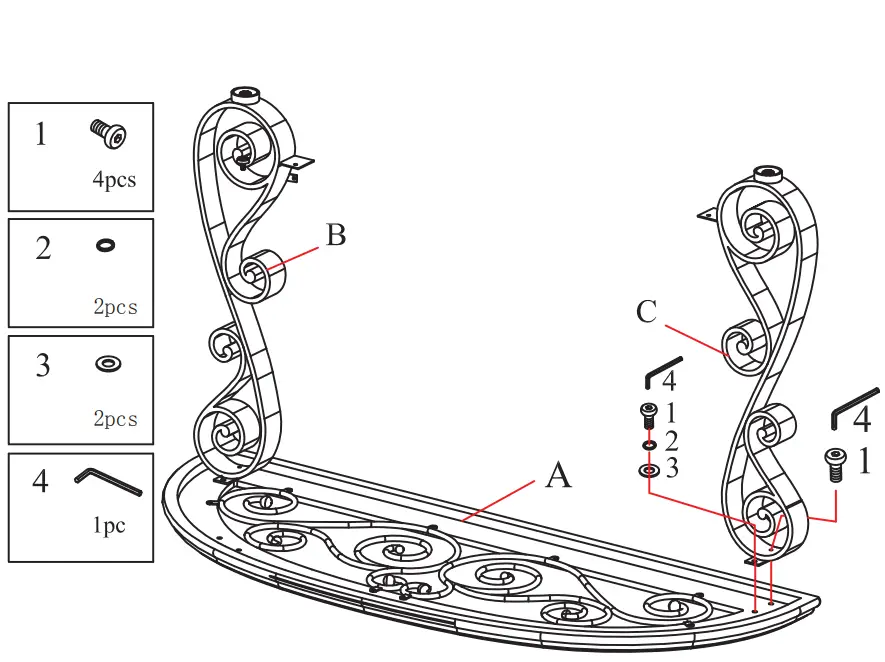Aoibox SNMX2993 52 Inch Brown Standard Semicircle Glass Top Console Table - Assembly