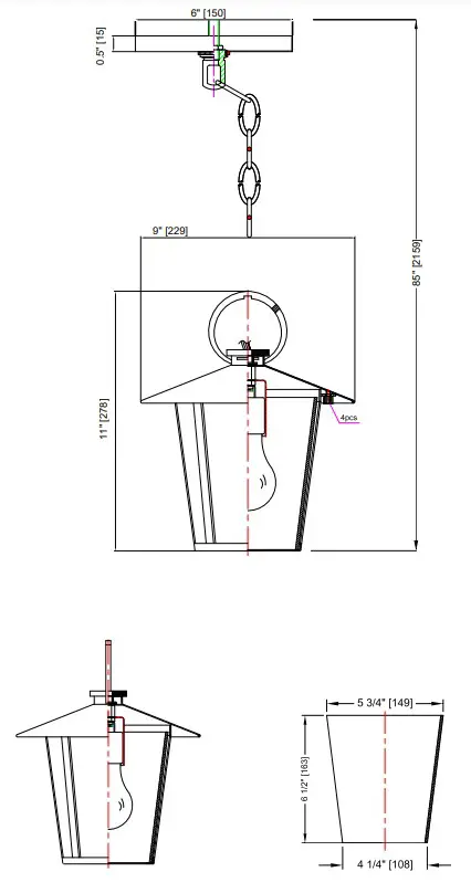 CRYSTORAMA AND-9203-CL-MK Andover One Light Outdoor Chandelier - fig