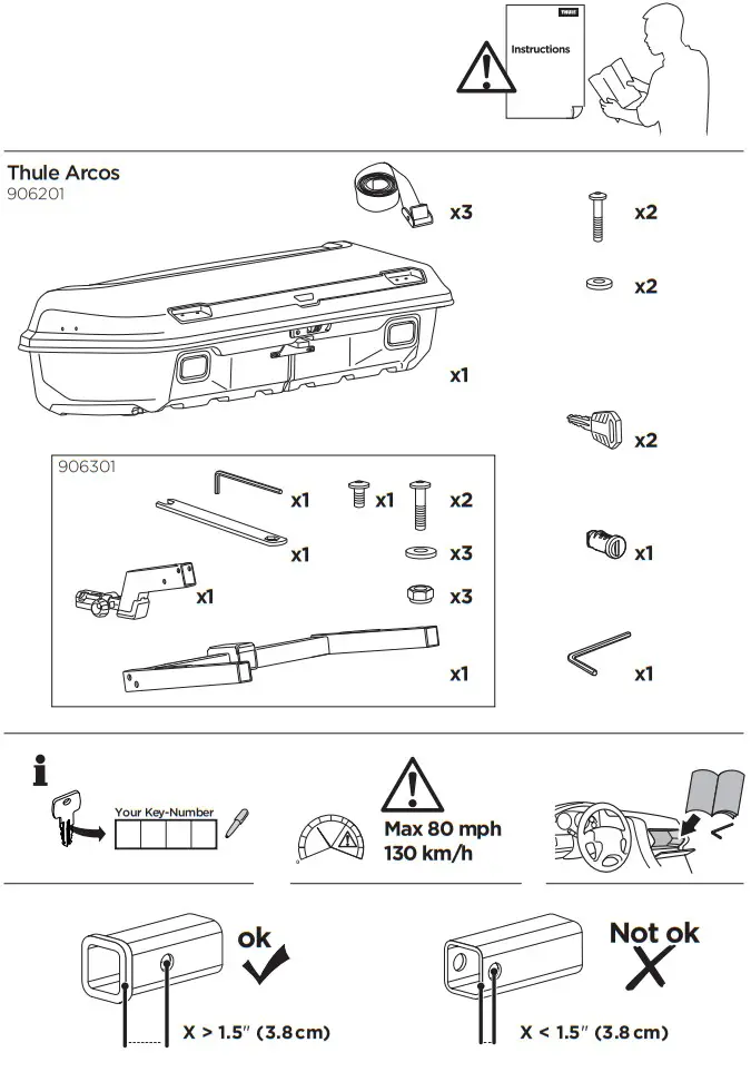 THULE 906501 Arcos Hitch Mount Cargo Box and Platform - fig 1