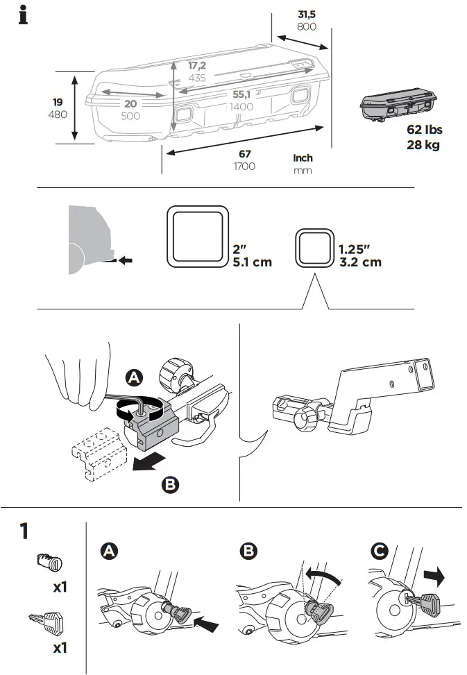 THULE 906501 Arcos Hitch Mount Cargo Box and Platform - fig 3