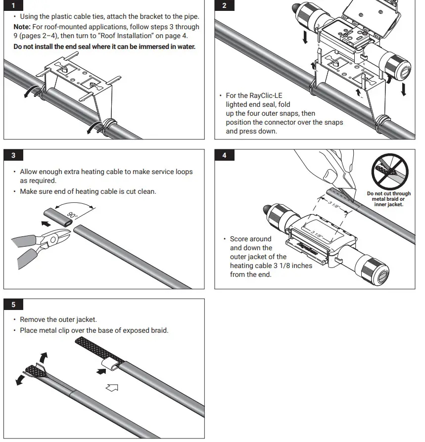 nVent RAYCHEM RayClic-LE Lighted End Seal Kit - Installation 1