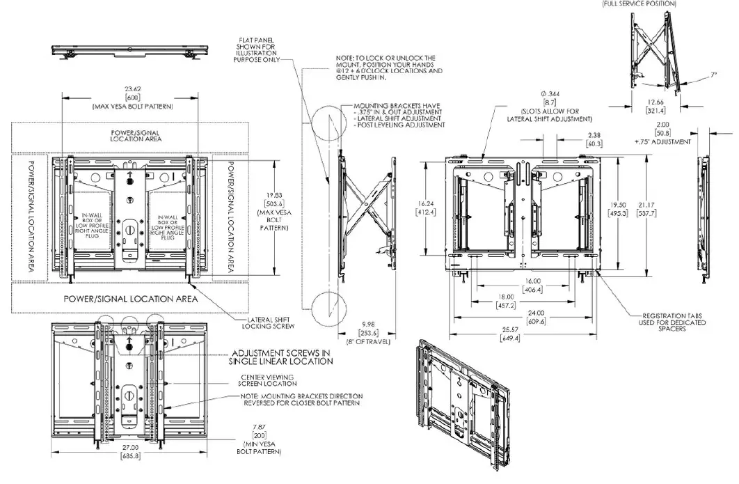 Vogel-s-7368800-PFW-6880-Video-Wall-Pop-Out-Wall-Mount-FIG-1