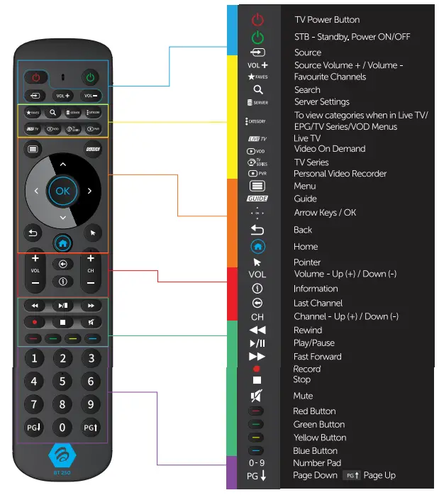 BuzzTV BT 250 Remote - 250 Remote