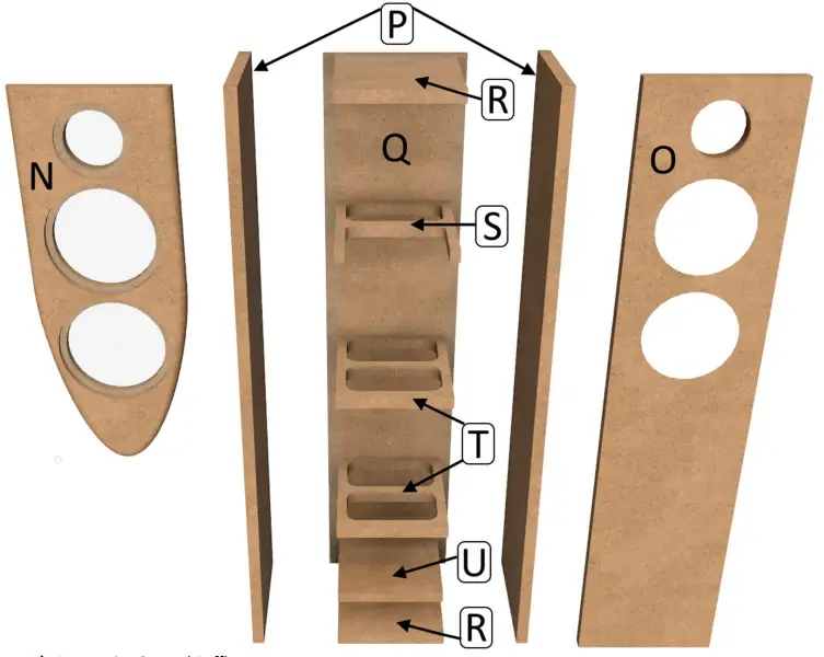 PARTS EXPRESS Solstice Mass Loaded Transmission Line Tower Speaker Kit -Enclosure