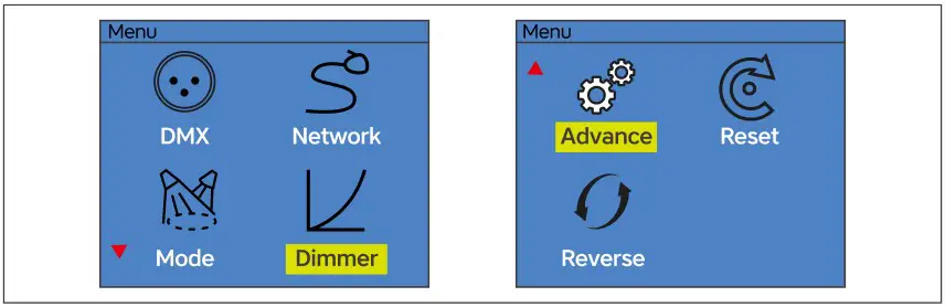 Sistemamt LUNAPRO350FC 350W RGBALC LED Profile Spot - Main Menu