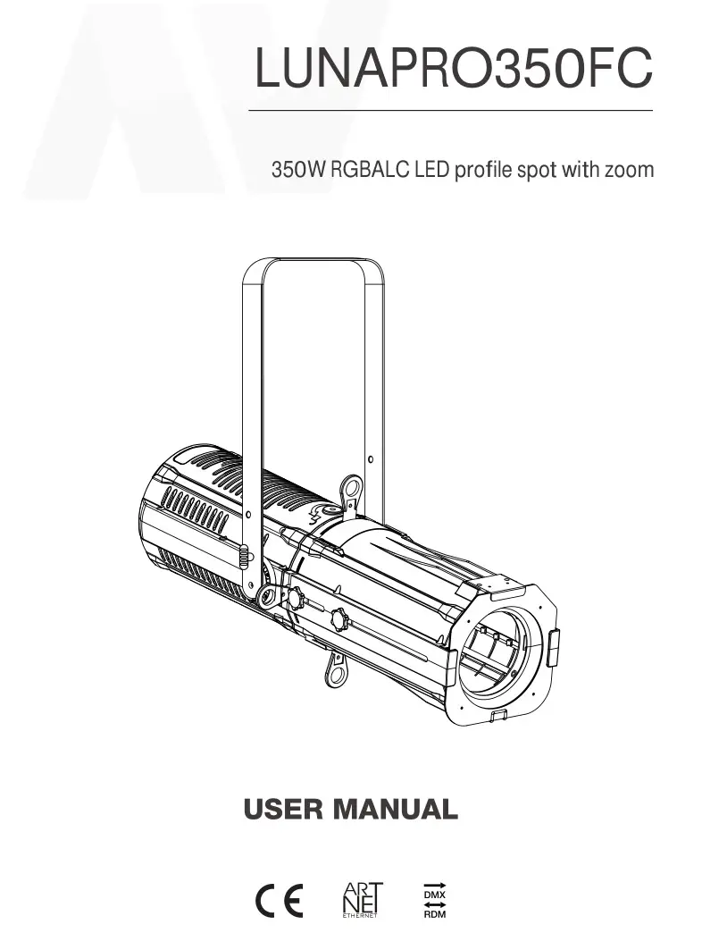 Sistemamt LUNAPRO350FC 350W RGBALC LED Profile Spot with Zoom User Manual