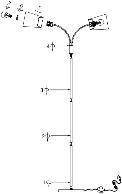 QAZQA 103501 Carmen FL Black 2 Floor Lamp B1