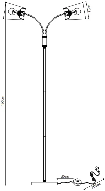 QAZQA 103501 Carmen FL Black 2 Floor Lamp B2