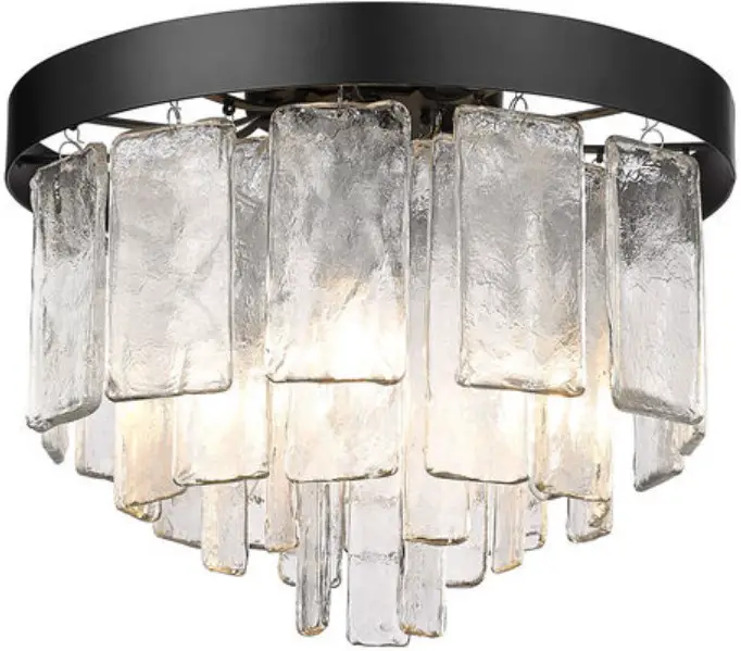 GOLDEN LIGHTING 1768-FM Ciara 3-Light Flush Mount