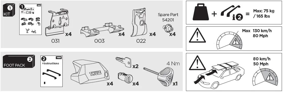 THULE-186110-Roof-Bar-Fitting Kit-1