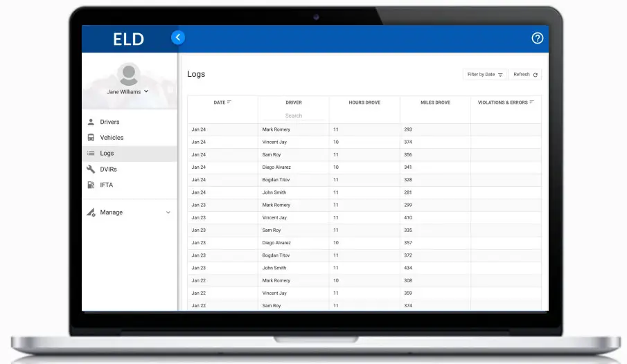 LIVE ELOGS Electronic Logging Device System - Driver 2