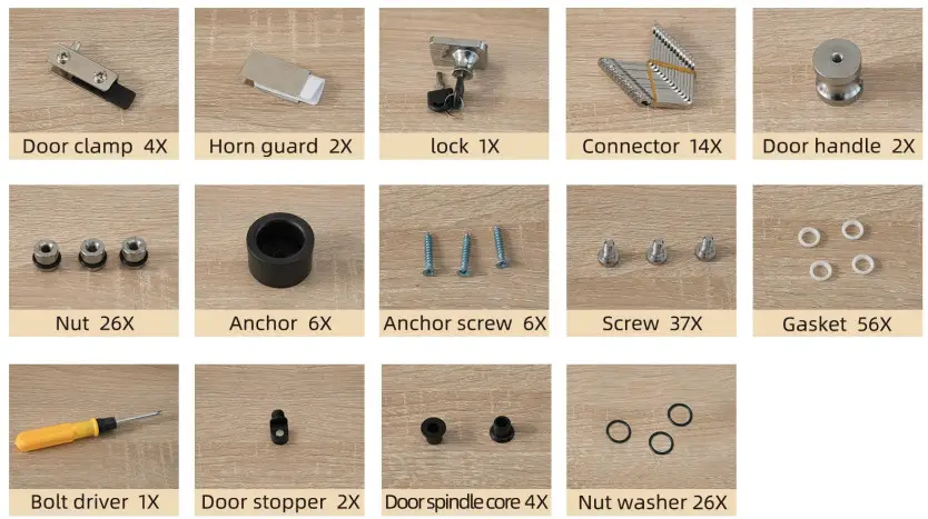Seafuloy Nestfair W662S00002-1 Two Door Glass Display Cabinet with 4 Shelves - fig 11