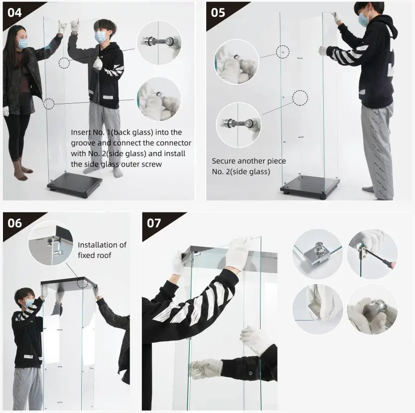 Seafuloy Nestfair W662S00002-1 Two Door Glass Display Cabinet with 4 Shelves - fig 6