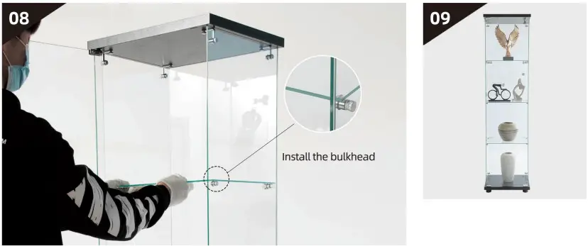 Seafuloy Nestfair W662S00002-1 Two Door Glass Display Cabinet with 4 Shelves - fig 7