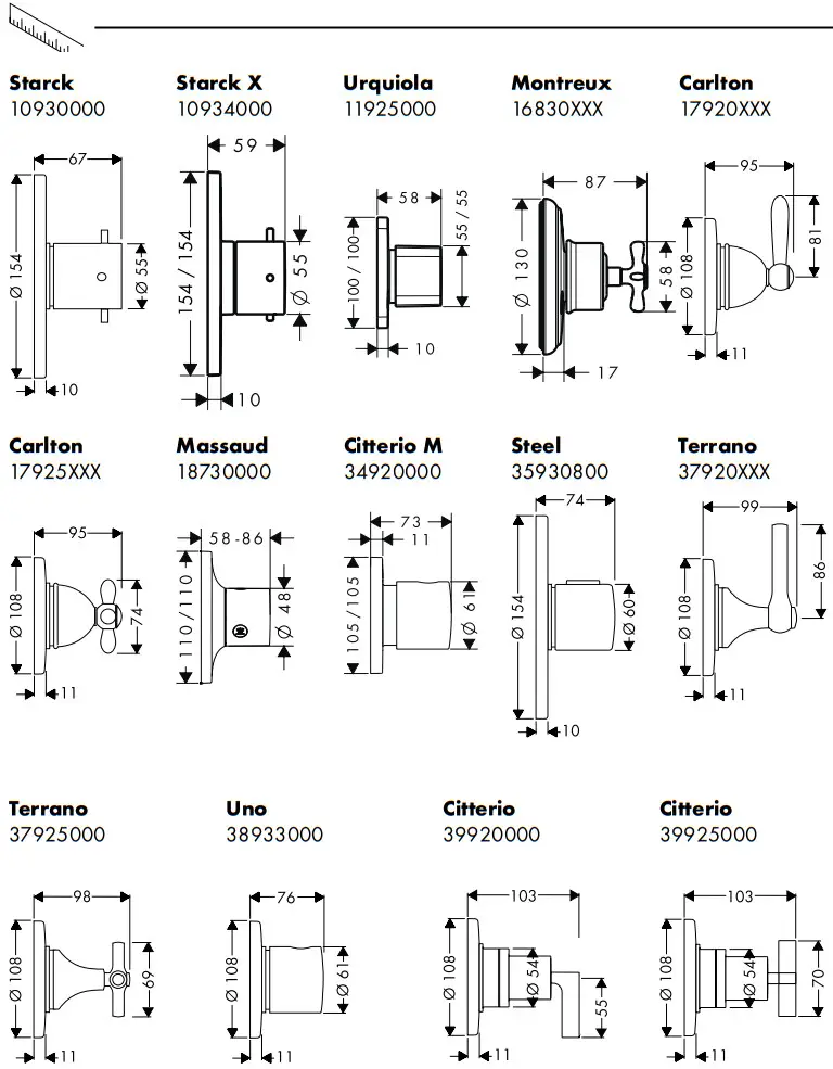 hansgrohe 10930000 AXOR Shut Off and Diverter Valves - Terrano