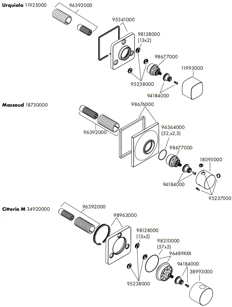 hansgrohe 10930000 AXOR Shut Off and Diverter Valves - Urquiola