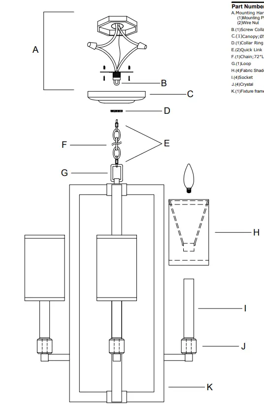 CRYSTORAMA 8884-PN Dixon Four Light Chandelier-fig-3