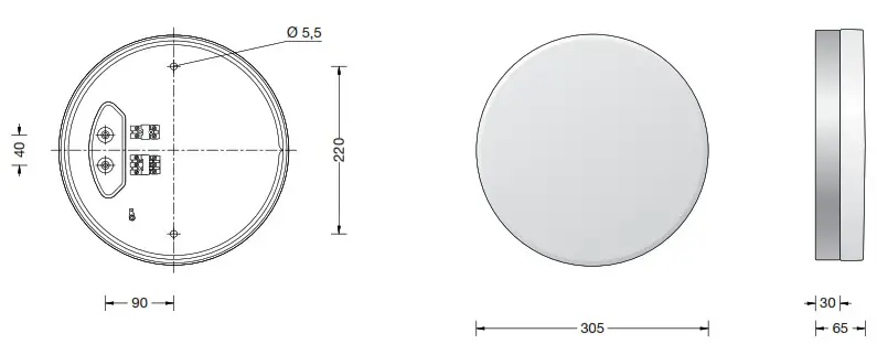 BEGA 12 131.3 Ceiling and Wall Luminaire - fig 1