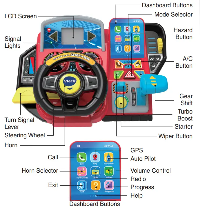 vtech 558900 Race and Discover Driver - preschool skills