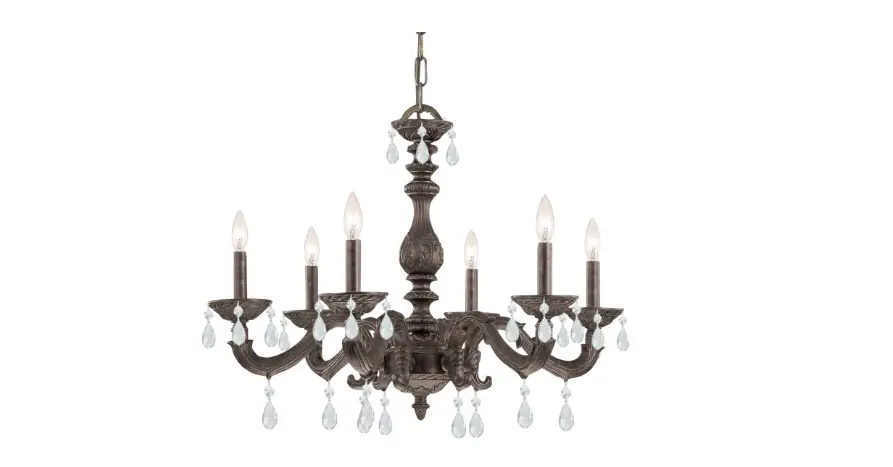 Crystorama 5036-aw-cl-mwp Six Light Chandelier Paris Market Instruction Manual