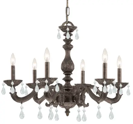 CRYSTORAMA-5036-AW-CL-MWP-Six-Light-Chandelier-Paris-Market-product-image