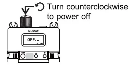 MIPRO MI-580R 5.8 GHz Digital Stereo Bodypack Receiver User Guide - Power Off