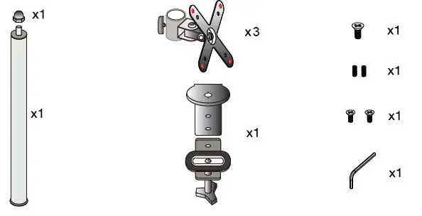 CTA ADD-PVM3 Clamp Pole with 3 Adjustable VESA Plates Instruction Manual-fig-1