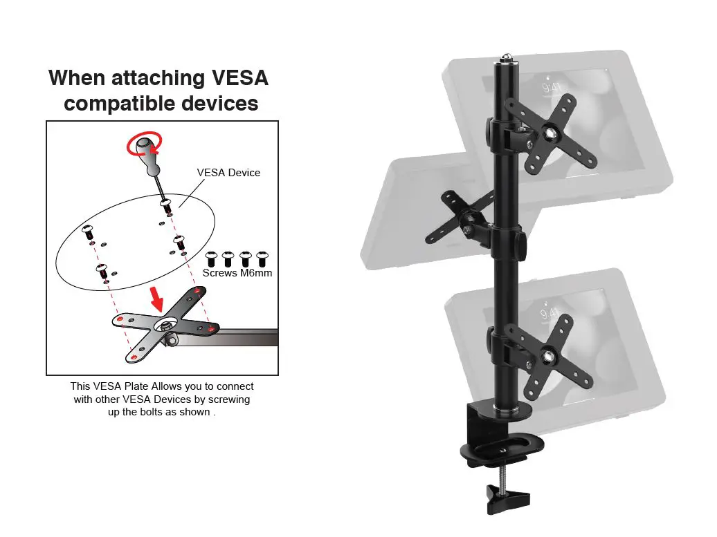 CTA ADD-PVM3 Clamp Pole with 3 Adjustable VESA Plates Instruction Manual-fig-5