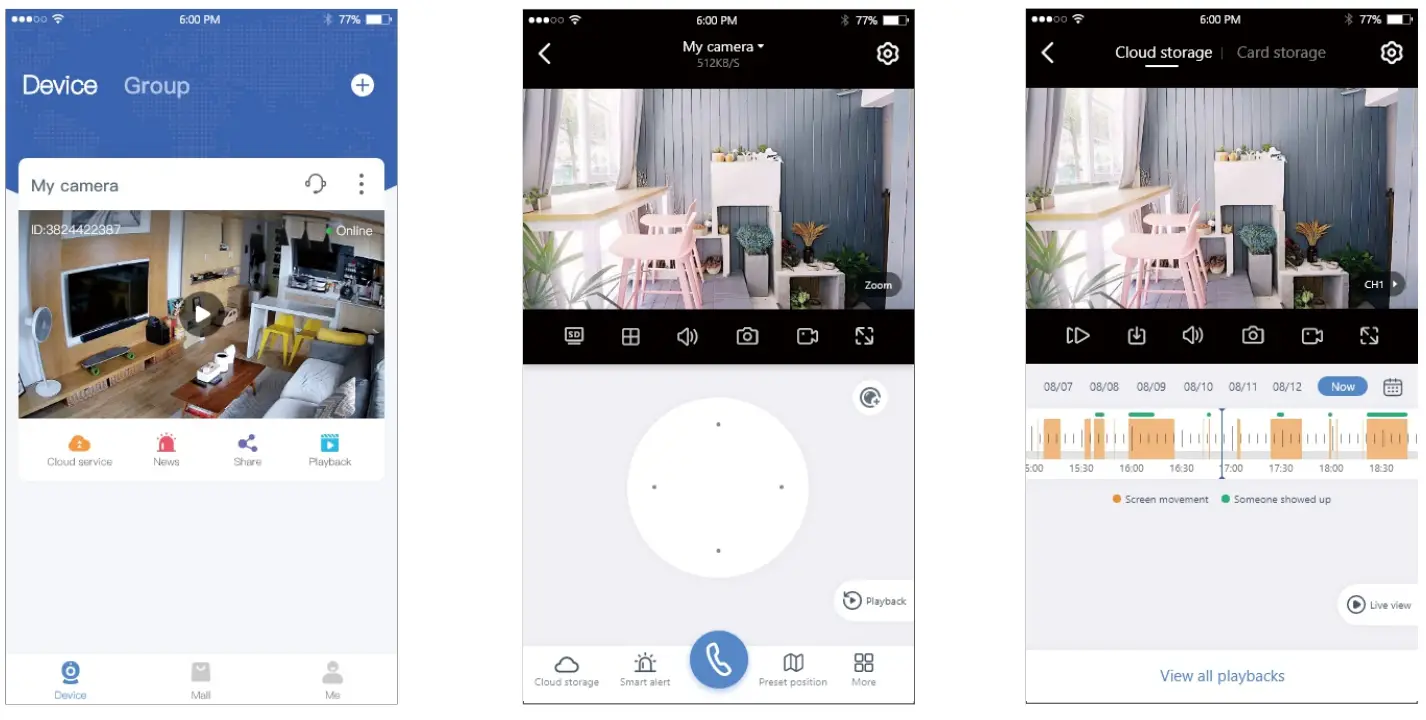 View video screen and video playback