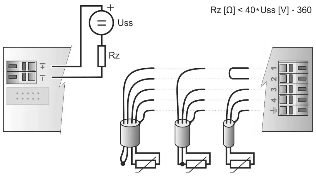 Typical application wiring