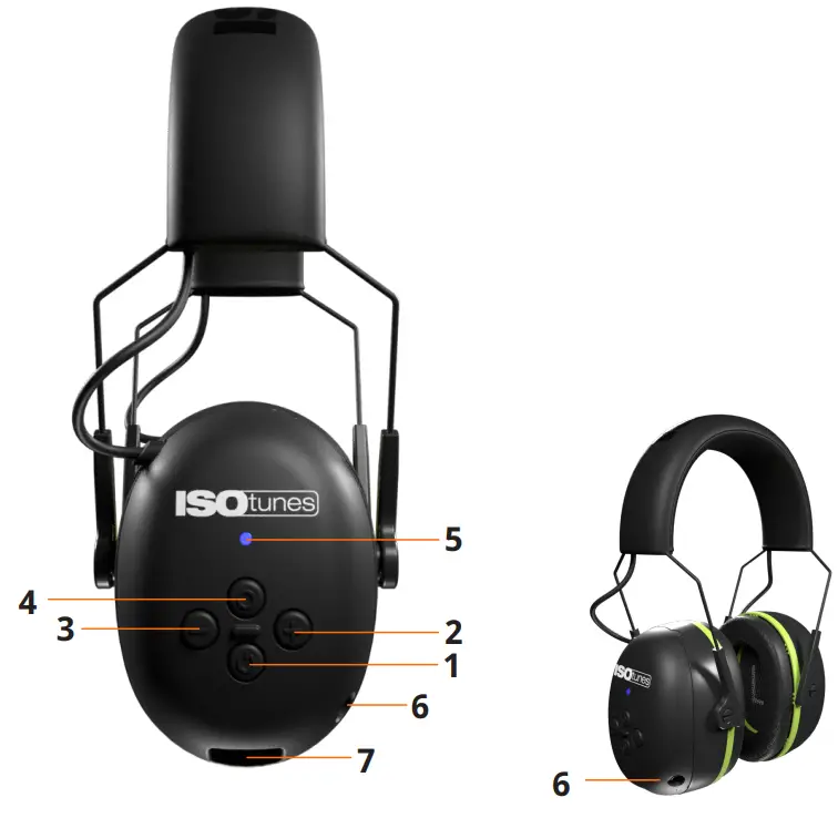 ISOtunes AIR DEFENDER Comfortable Wireless Hearing - Location of Controls