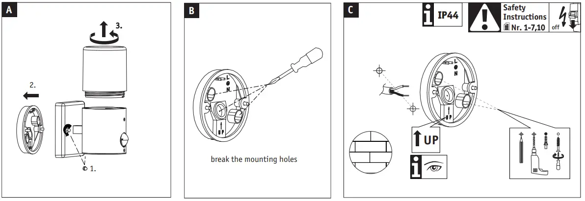 Paulmann 94648 Tubs Outdoor Wall Light with Motion Detector fig 2