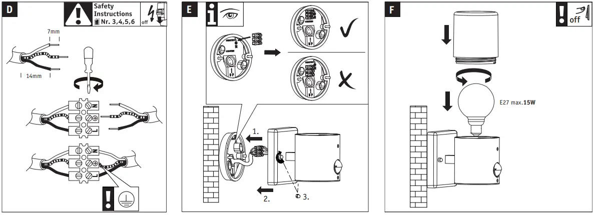 Paulmann 94648 Tubs Outdoor Wall Light with Motion Detector fig 3