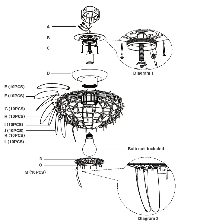 VISUAL COMFORT CHC4164 Cynara XL Flush Mount fig-2