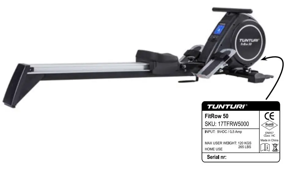 Tunturi Fitrow 50 Rowing Machine User Manual