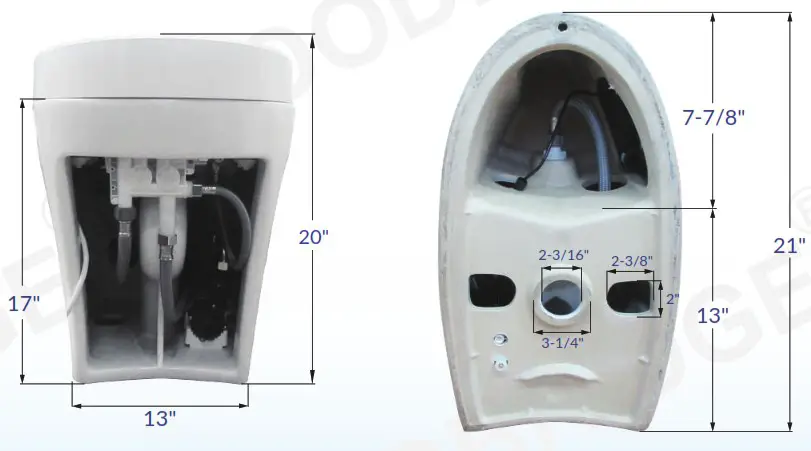 WOODBRIDGE B0970S Electronic Bidet Toilet - DIMENSION TECHNICAL DATA 2