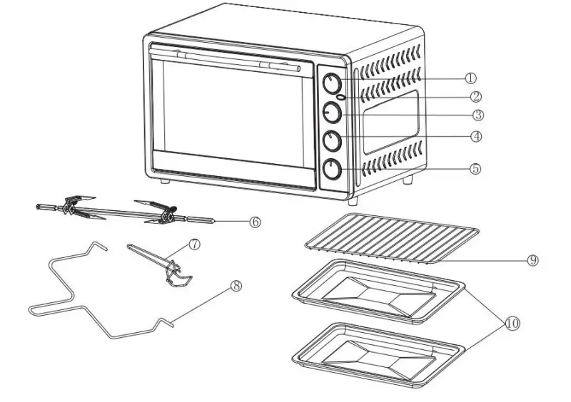 TurboTronic TT-EV60 Electric Oven - ACCESSORIES