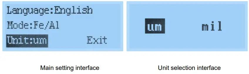 Linshang LS233 Coating Thickness Gauge - Language settings 2